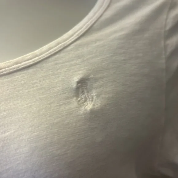 Ralph Lauren Scoop Neck Tee, White, XL, Good Condition! - Picture 2 of 5